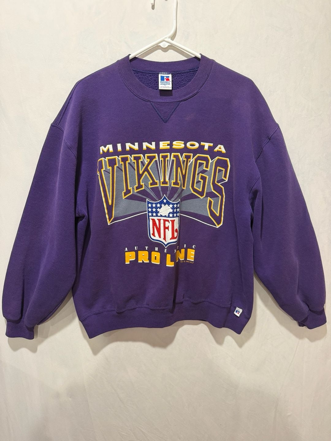 Vintage 1994 Russell Athletic Minnesota Vikings NFL Crewneck Sz Large 2