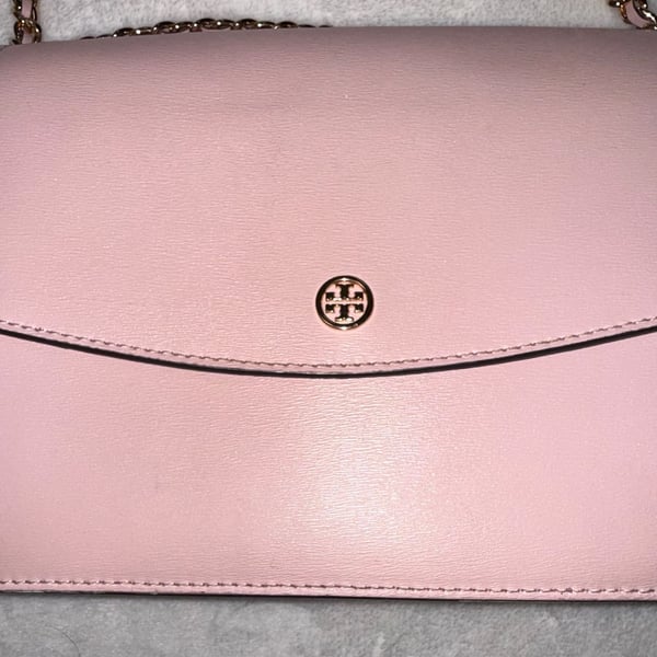 Tory Burch Pink Leather Emerson Envelope Convertible Chain Shoulder Bag