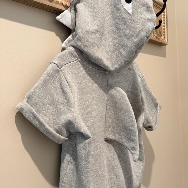 Little Prince Shark Zip-Up Hoodie with Tooth Hood and Pocket Size 4T
