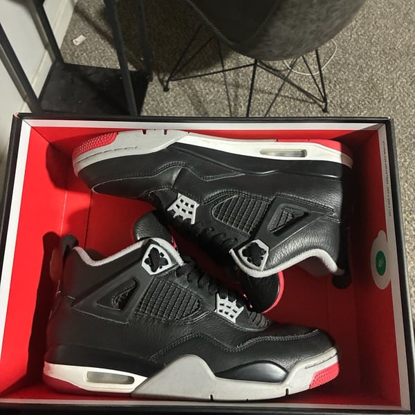 Nike Air Jordan 4 Retro Reimagined Bred Black Cement Grey Varsity Red