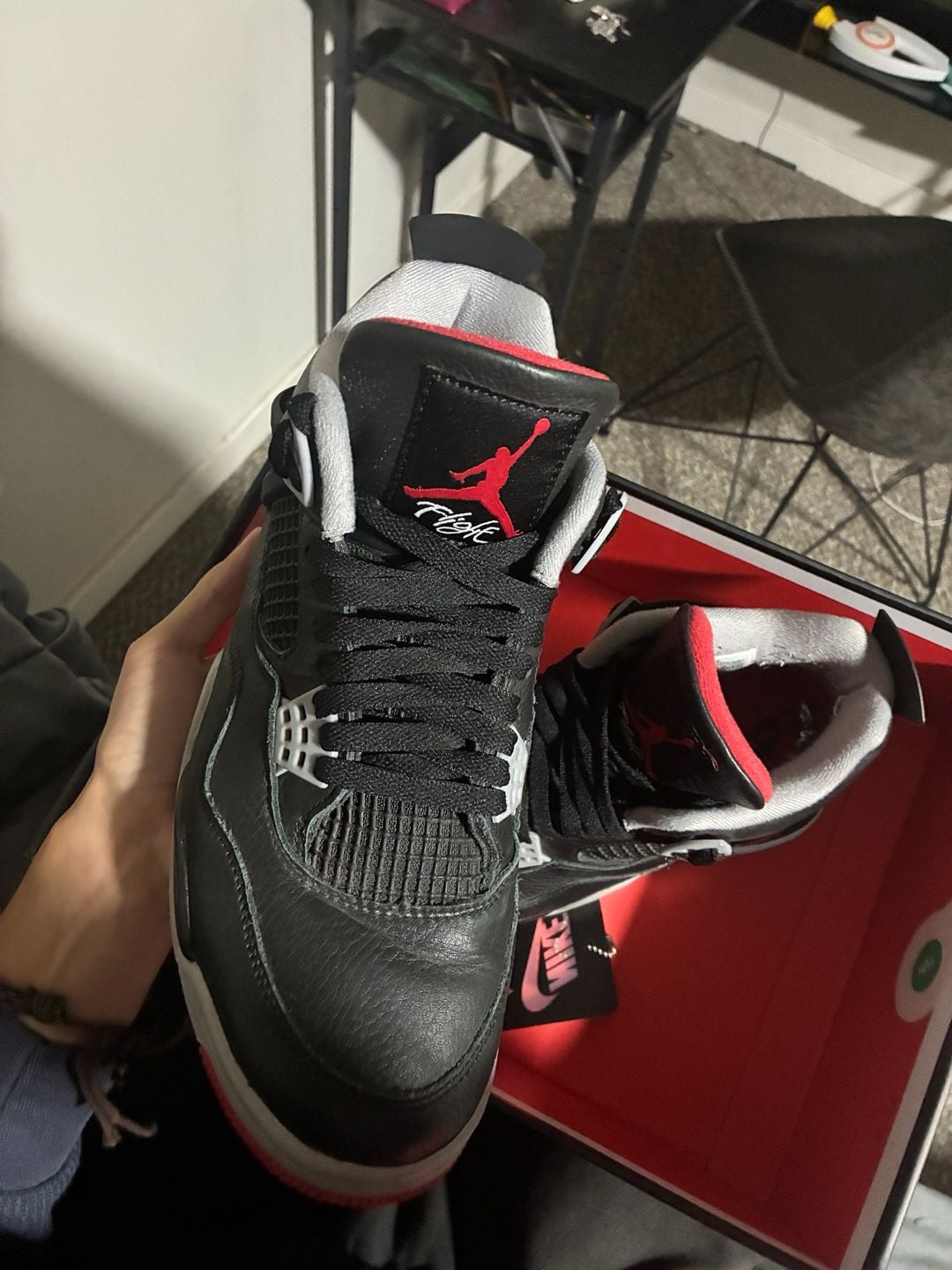 Nike Air Jordan 4 Retro Reimagined Bred Black Cement Grey Varsity Red 4