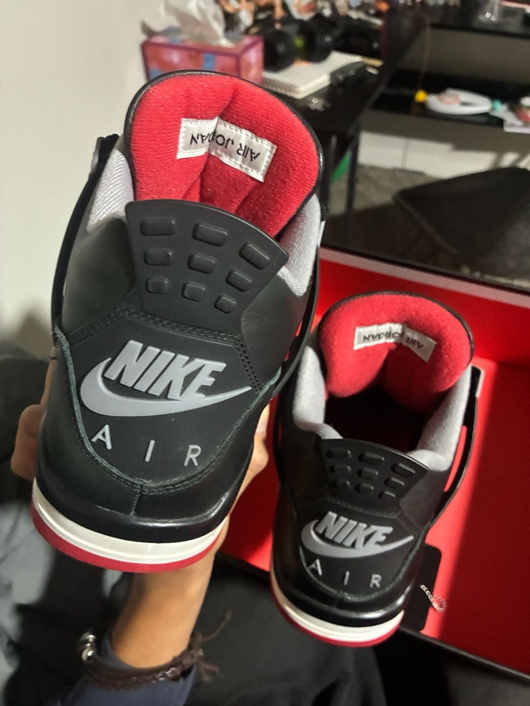 Nike Air Jordan 4 Retro Reimagined Bred Black Cement Grey Varsity Red 5