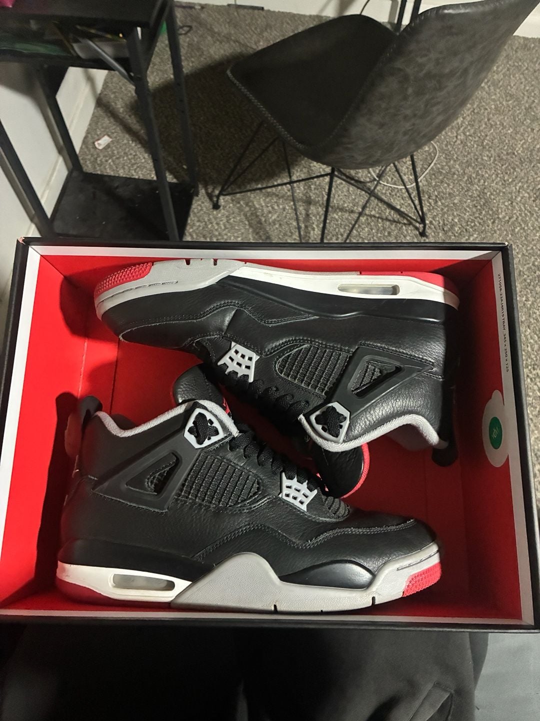 Nike Air Jordan 4 Retro Reimagined Bred Black Cement Grey Varsity Red 9