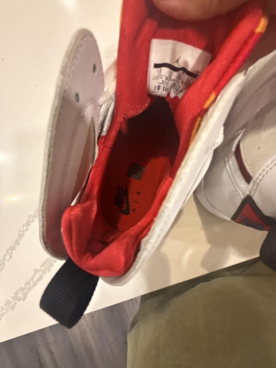 Jordan Air Jordan 7 Retro Hare High Top Sneaker White Red Beige Leather 4