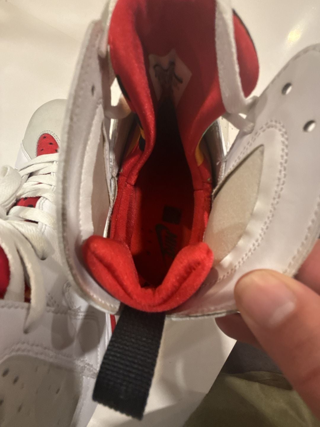 Jordan Air Jordan 7 Retro Hare High Top Sneaker White Red Beige Leather 5