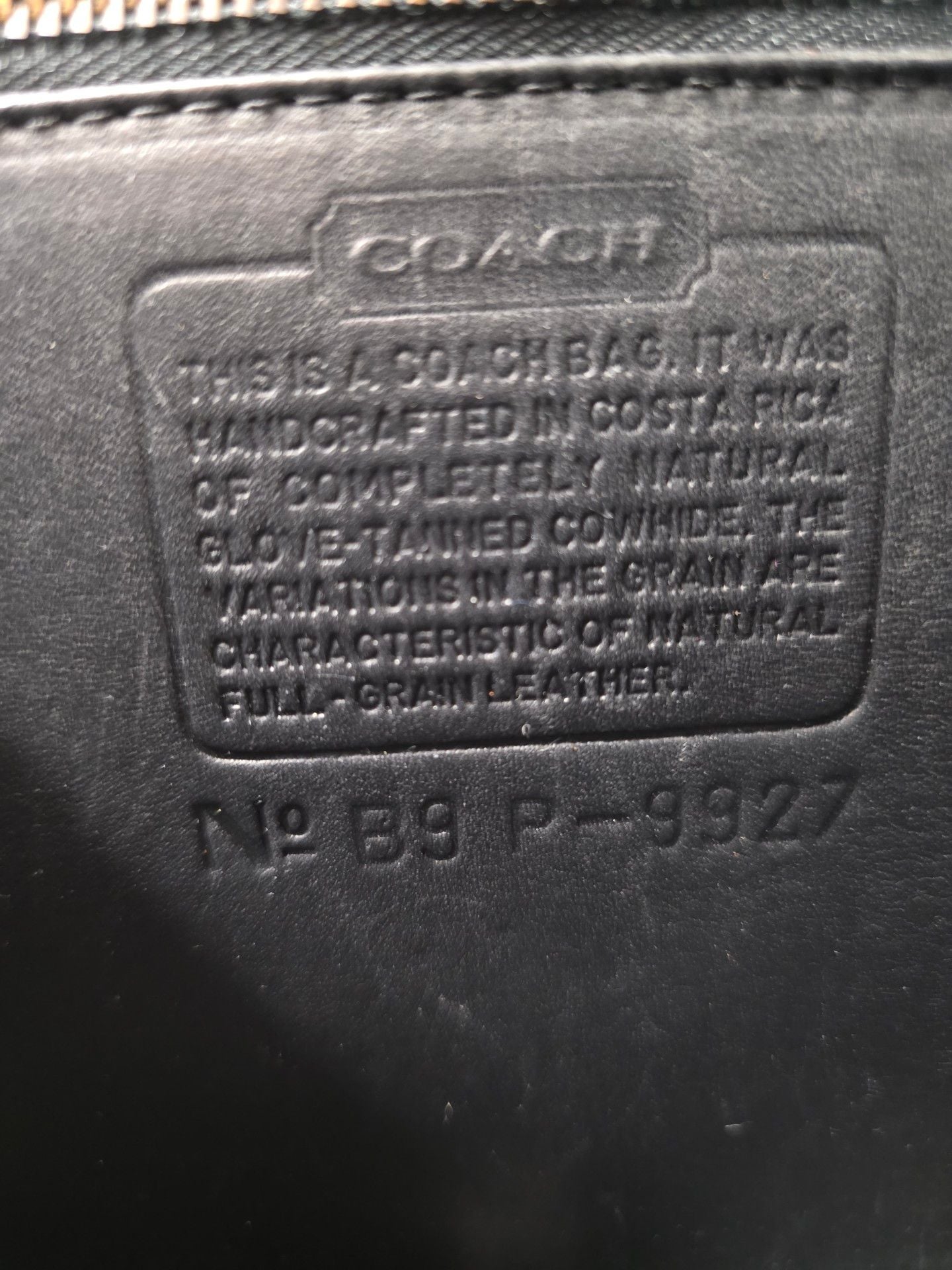 Vintage Coach Black Leather Top Handle Crossbody Bag No. B9P-9927 5