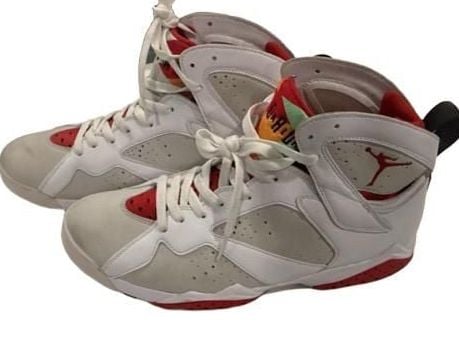 Jordan Air Jordan 7 Retro Hare High Top Sneaker White Red Beige Leather 6