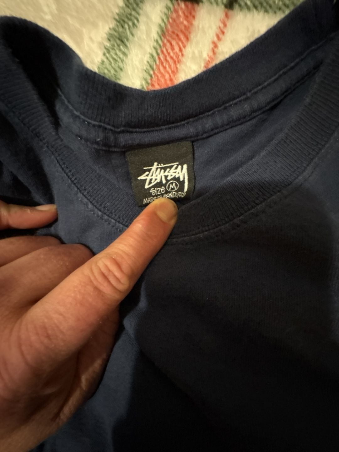 Stussy Tokyo Exclusive Logo Tee Navy Short Sleeve T-Shirt Size M 4