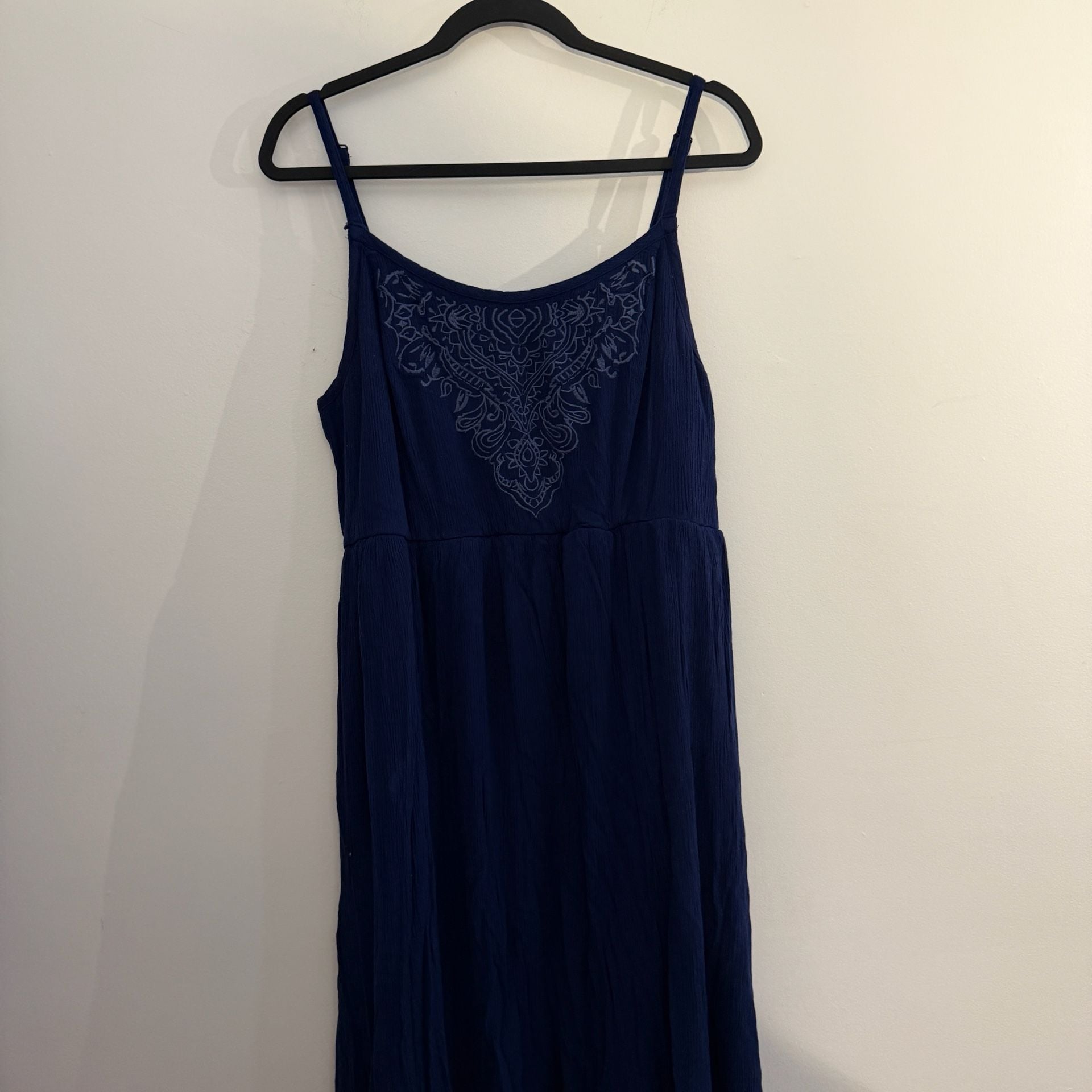 Torrid Blue Embroidered High Low Sleeveless Dress Size 1X 3