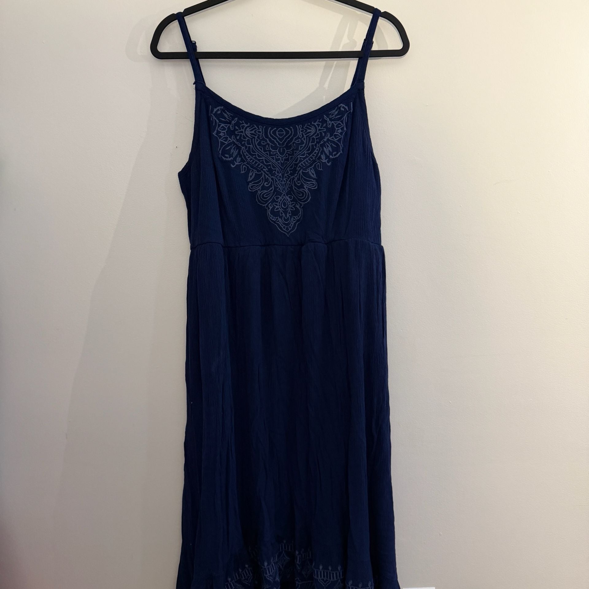 Torrid Blue Embroidered High Low Sleeveless Dress Size 1X 2