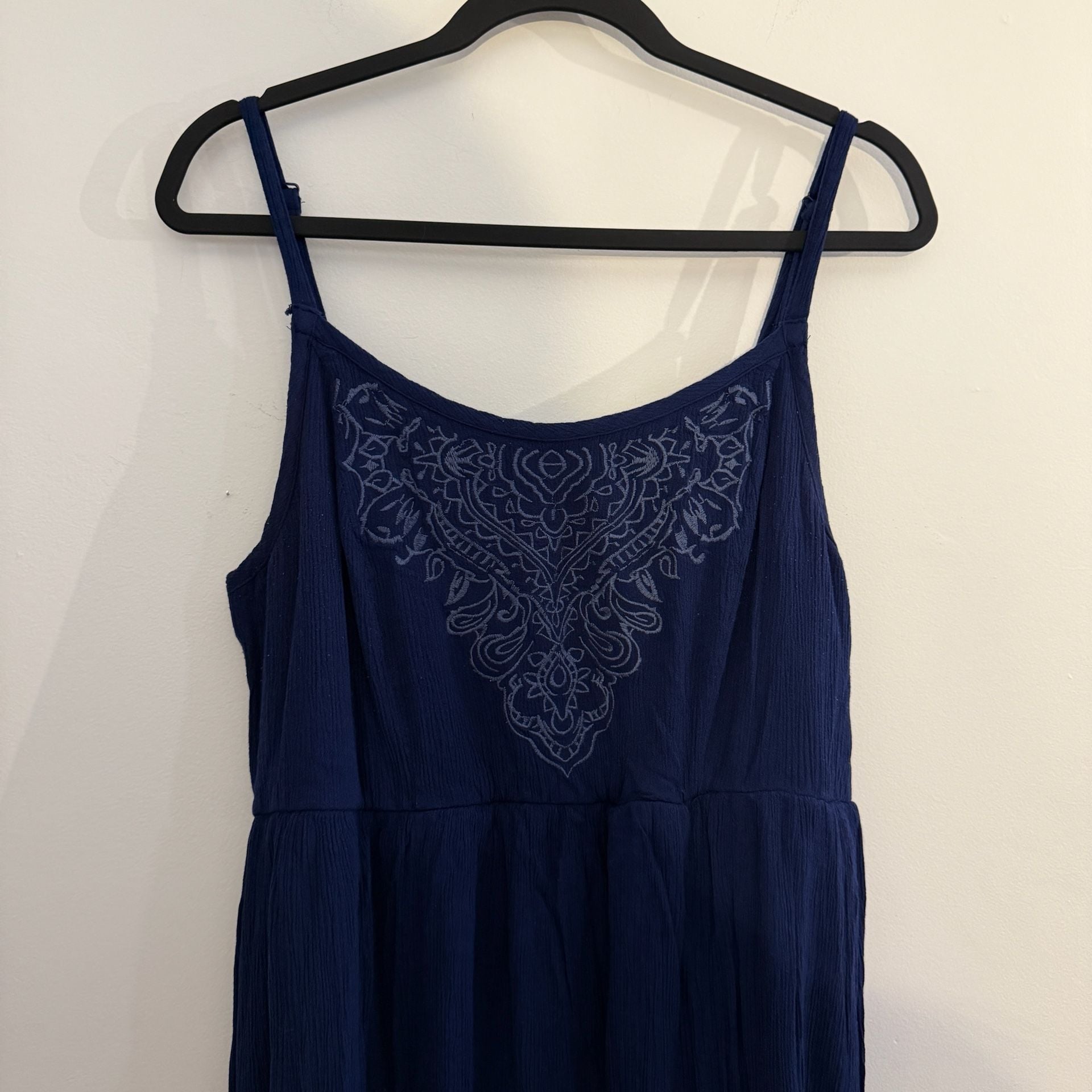 Torrid Blue Embroidered High Low Sleeveless Dress Size 1X 5