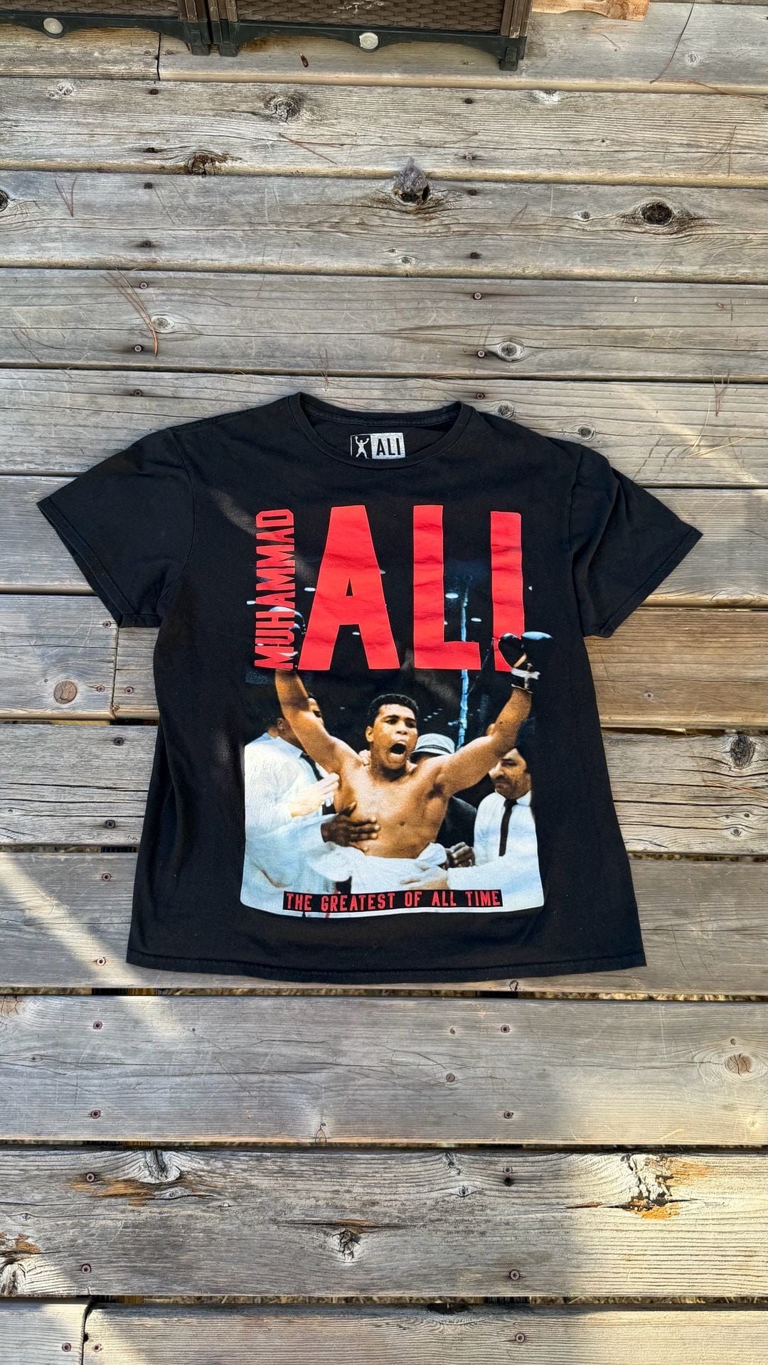 Muhammad Ali The Greatest Of All Time Boxing Graphic T-Shirt Black Men's Size L 2
