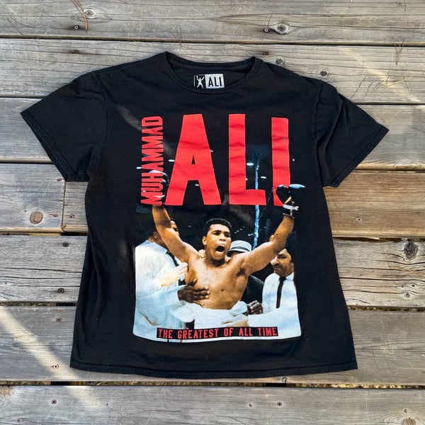 Muhammad Ali The Greatest Of All Time Boxing Graphic T-Shirt Black Men's Size L
