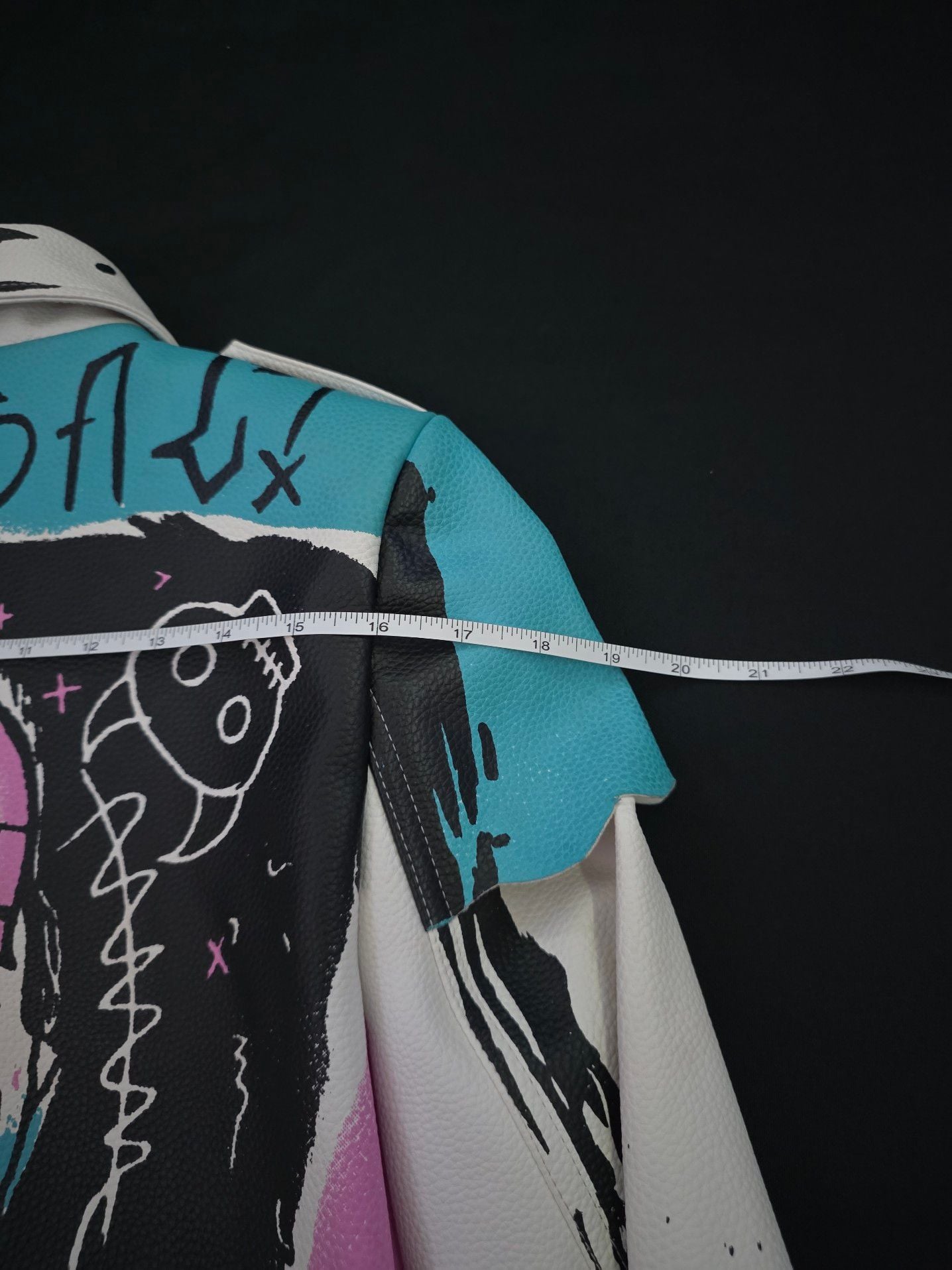 Unbranded Graffiti Skull Punk Rock Biker Leather Jacket 7