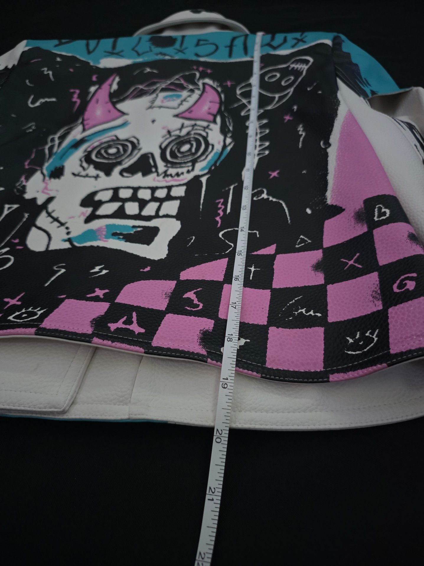 Unbranded Graffiti Skull Punk Rock Biker Leather Jacket 8
