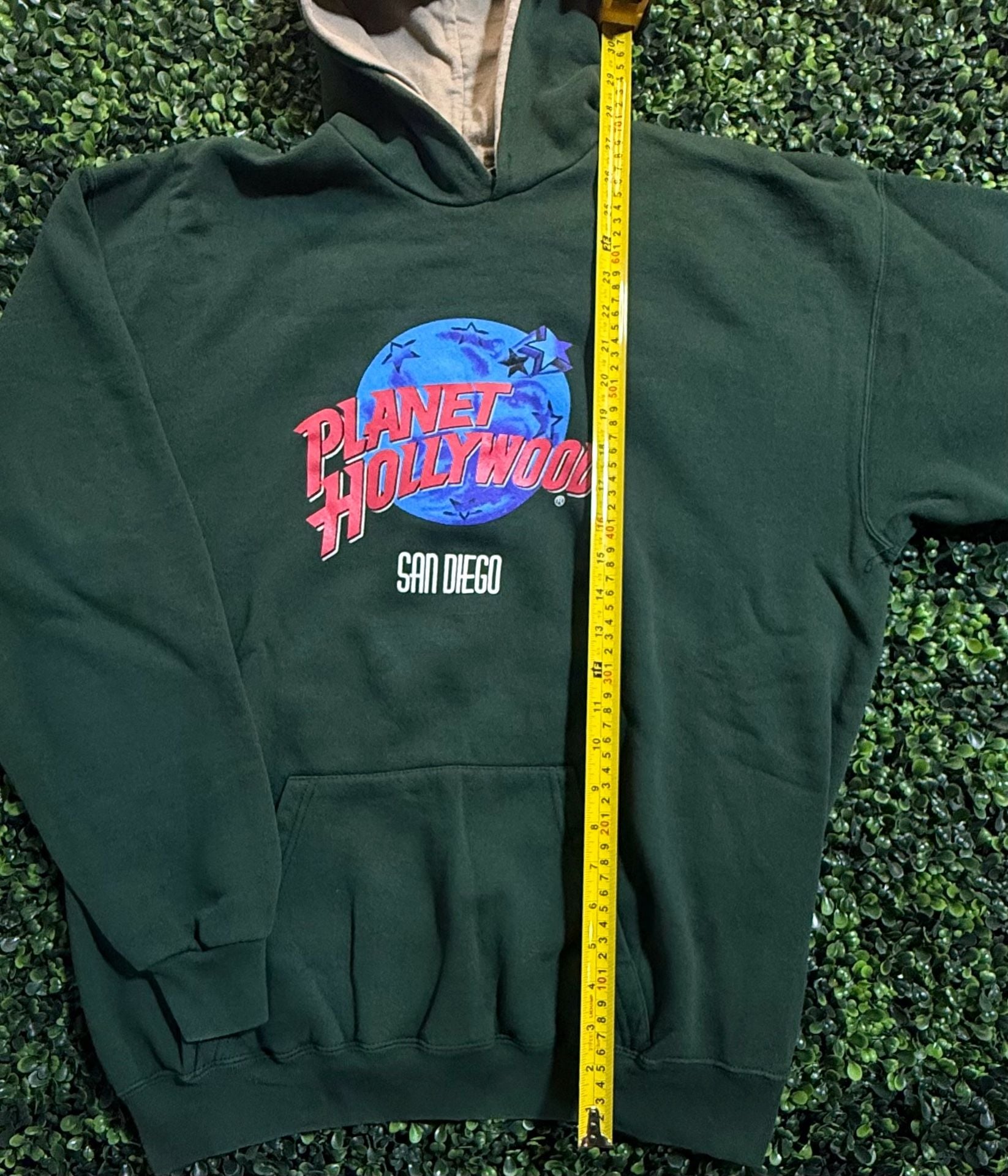 Vintage Planet Hollywood San Diego Green Hoodie Sweatshirt Made in USA 7