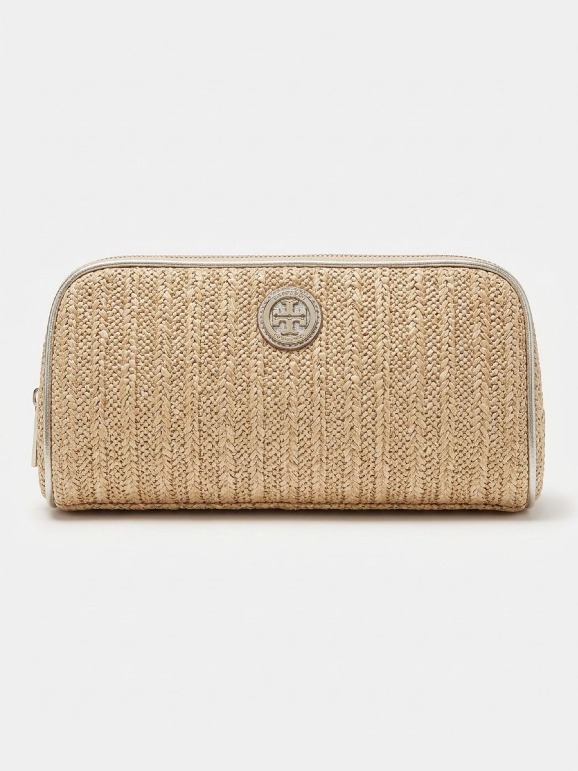 Lilly Pulitzer Berkeley Straw Pouch Gold Metallic Cosmetic Bag 2