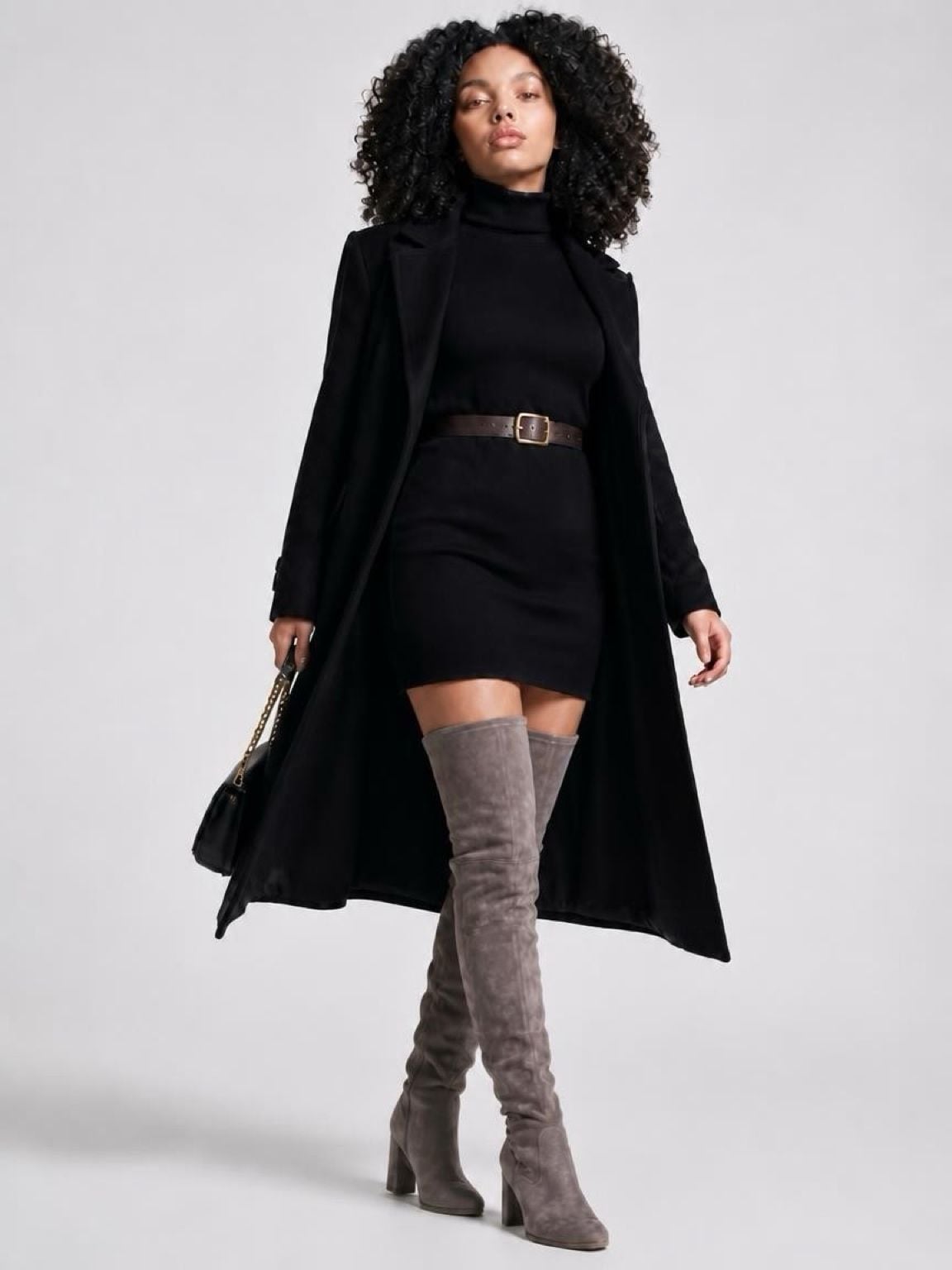 Marc Fisher Grey Suede Over-The-Knee Boots with Block Heel 2