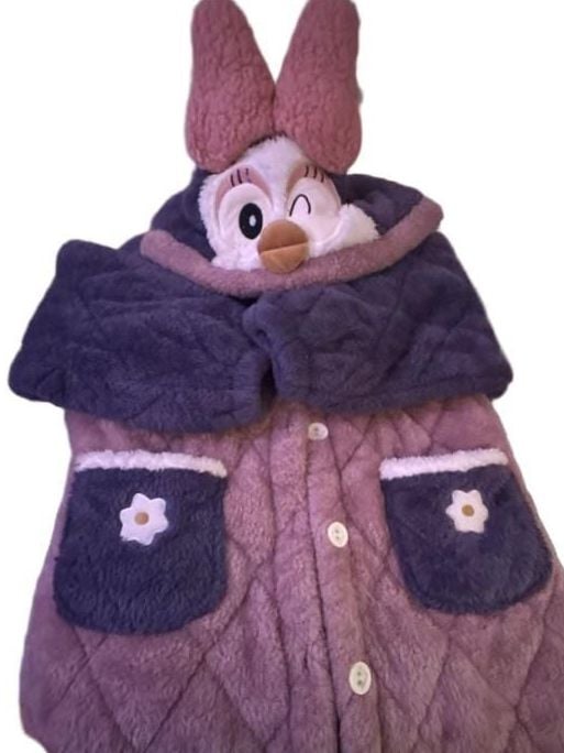 Women Kawaii Flannel Winter Kimono Nightgown Cute Duck 1