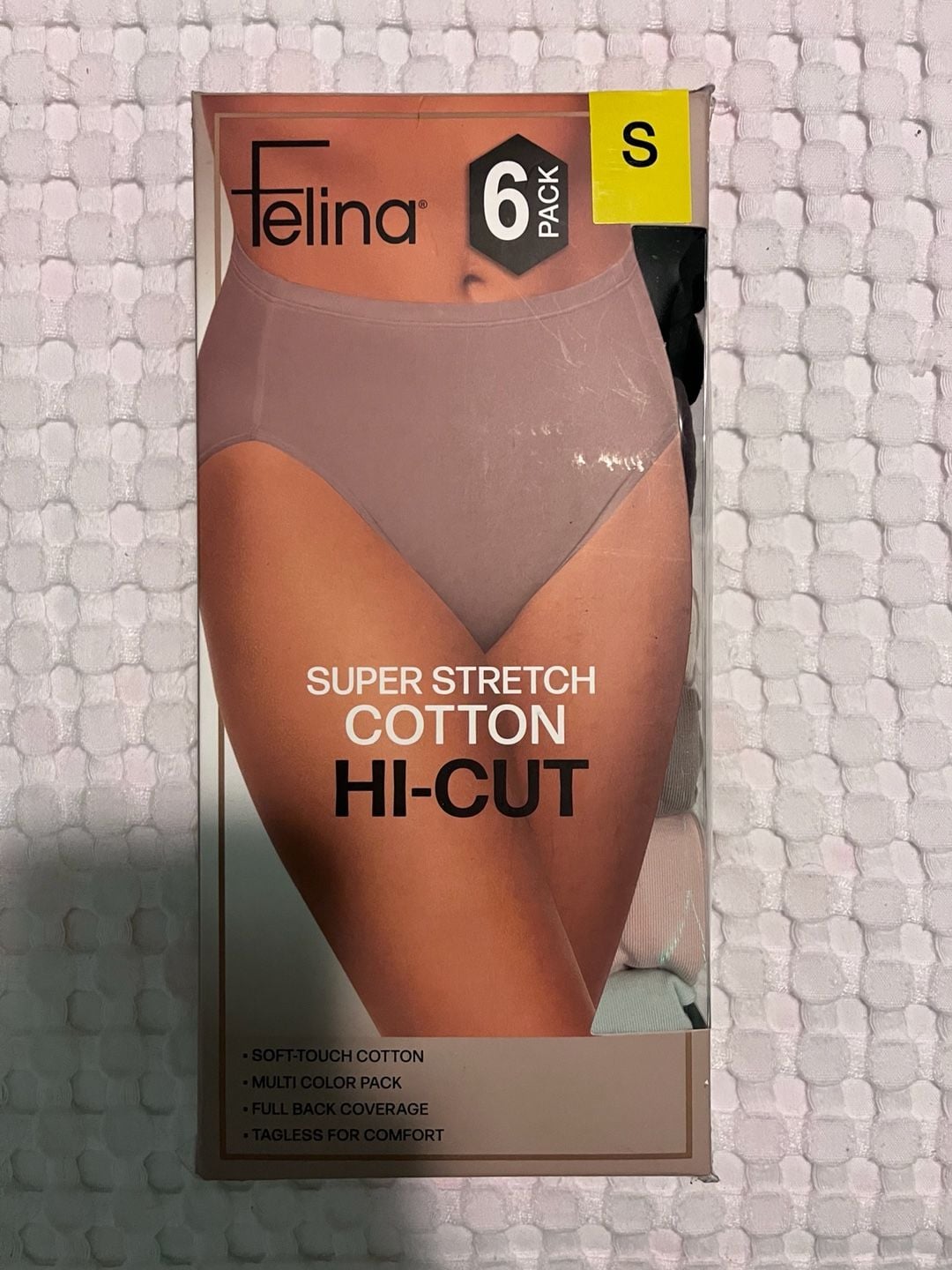 Felina Women's Super Stretch Cotton Hi-Cut Panties 6-Pack Small 1