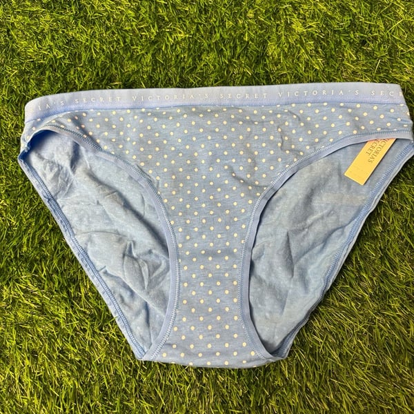 Victoria's Secret Blue Polka Dot Cotton Bikini Panty