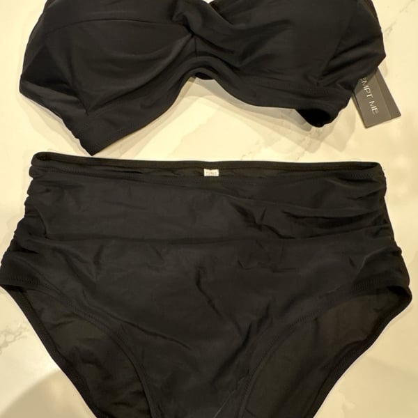 Tempt Me Black Halter Twist Bikini Set Size XL (53)