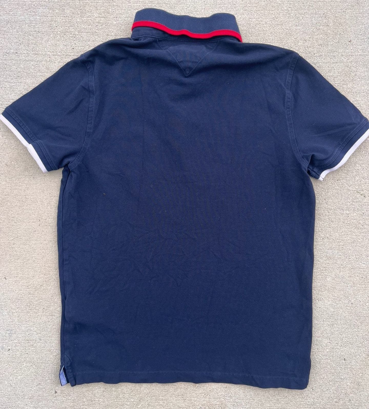 Tommy Hilfiger Men's Slim Fit Flag Logo Polo Shirt Navy Blue Medium 9