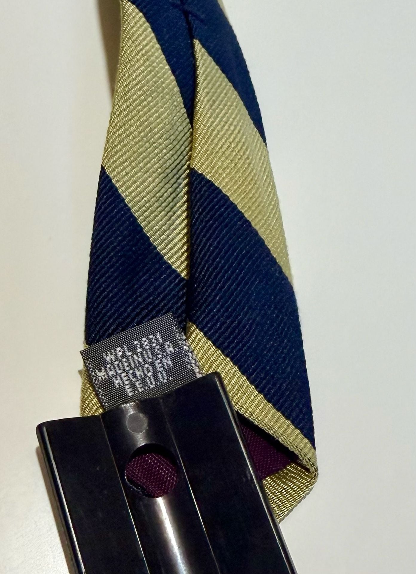 Stuart Hughes Blue and Yellow Striped Silk Necktie Ivy League Trad 4
