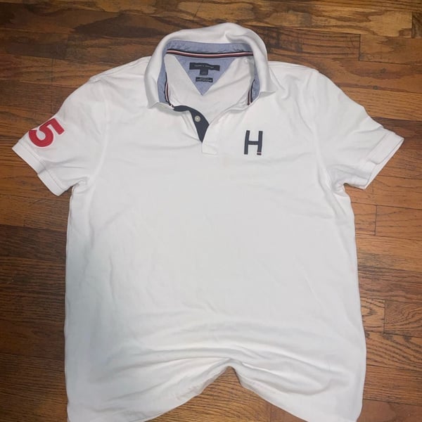 Tommy Hilfiger Custom Fit Polo Size L White 85