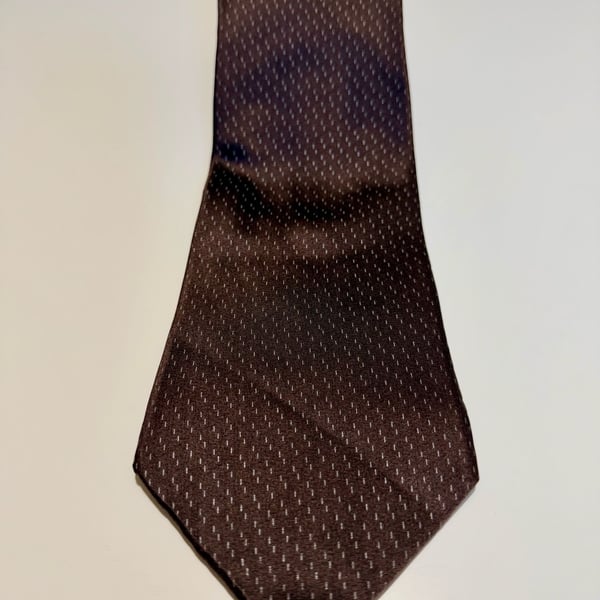 Zylos Gold Silk Brown Geometric Necktie Quiet Luxury Office Wear