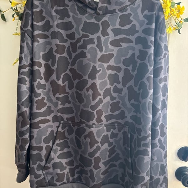 birdie Hoodie Sweatshirt Size 2XL Black Gray Camo
