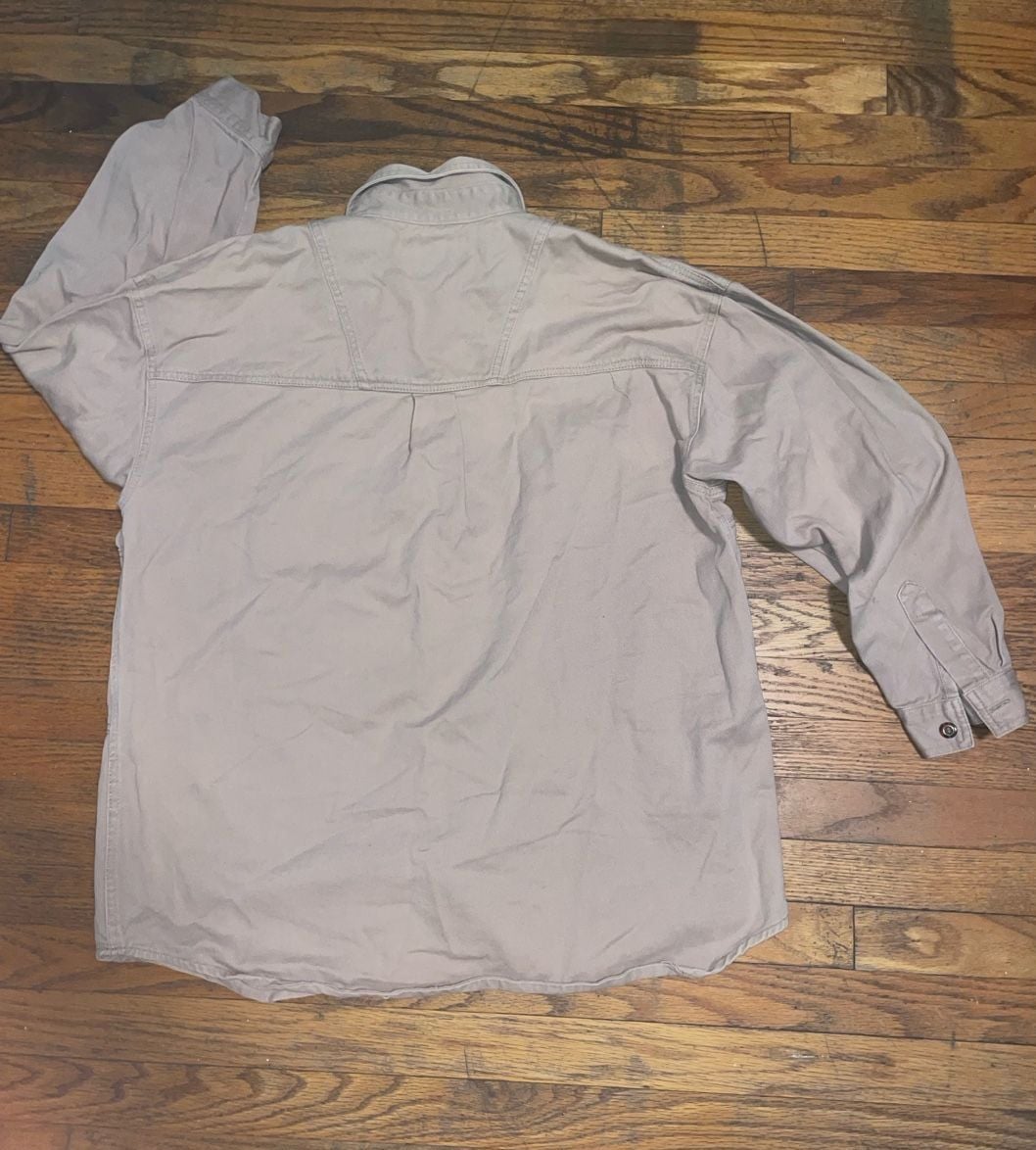Invision Gear Long Sleeve Shirt Size XL Beige Cotton Button Down Work 5