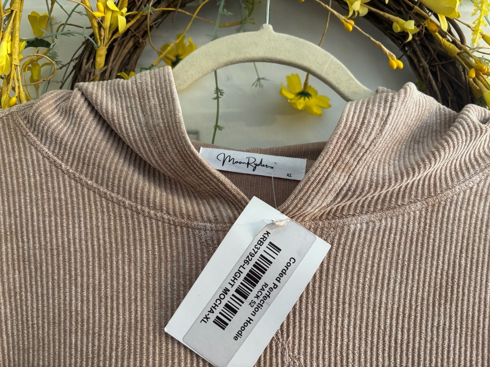 Moon Ryder Corded Perfection Hoodie Size XL Light Mocha 3