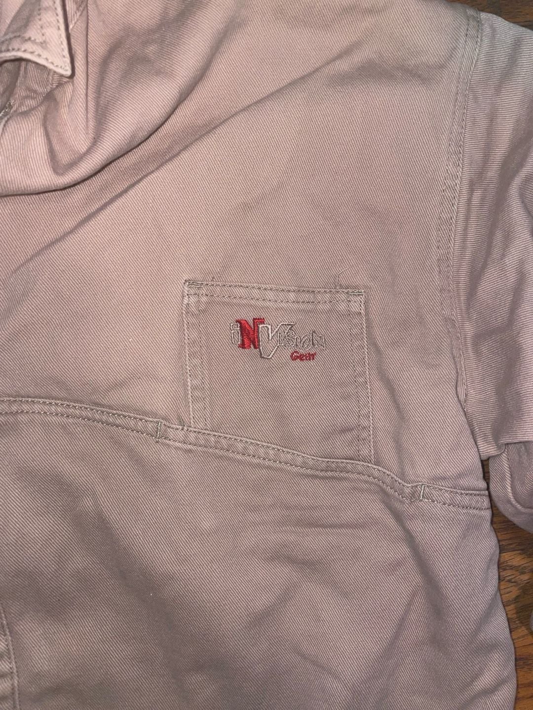 Invision Gear Long Sleeve Shirt Size XL Beige Cotton Button Down Work 4