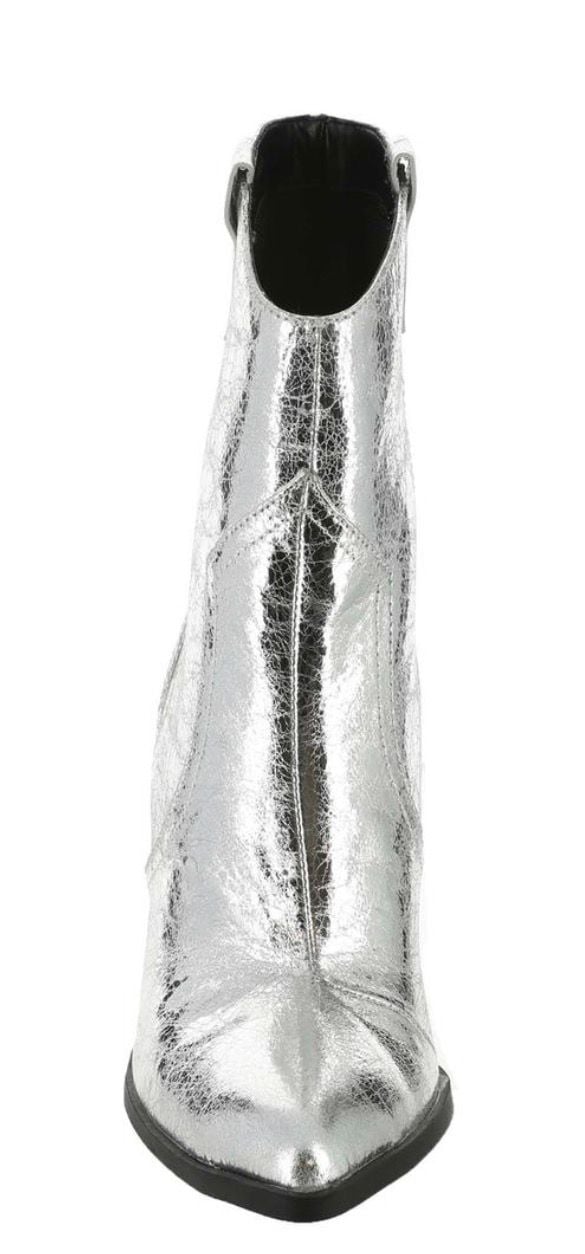 DV Dolce Vita Nazareth Silver Metallic Cracked Western Cowboy Boots size 11 NEW 3