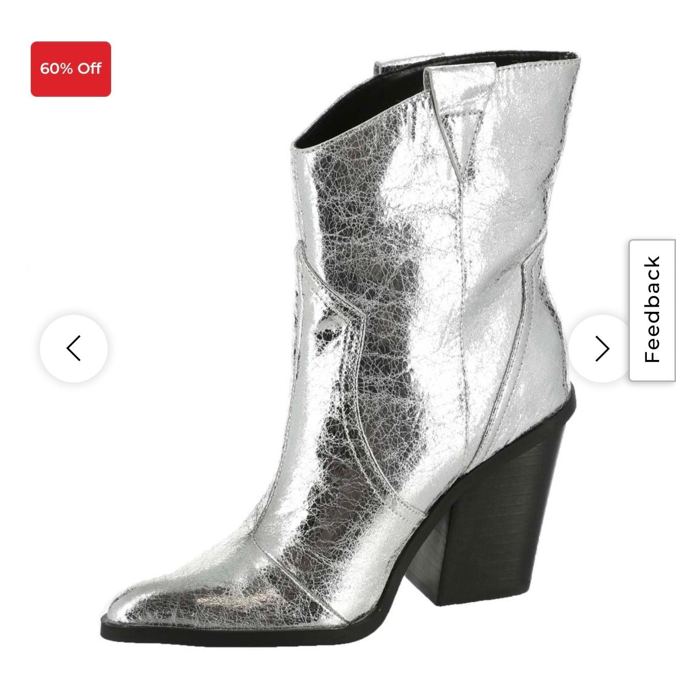 DV Dolce Vita Nazareth Silver Metallic Cracked Western Cowboy Boots size 11 NEW 5