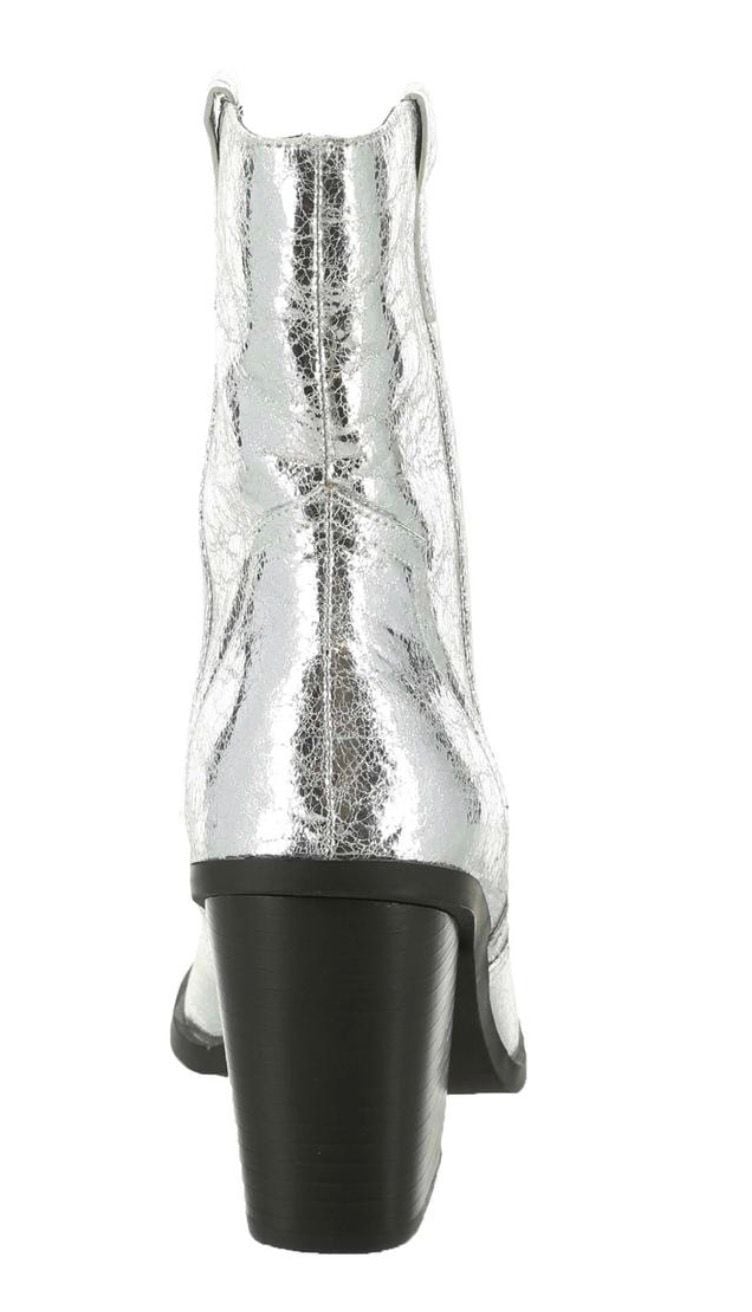 DV Dolce Vita Nazareth Silver Metallic Cracked Western Cowboy Boots size 11 NEW 6