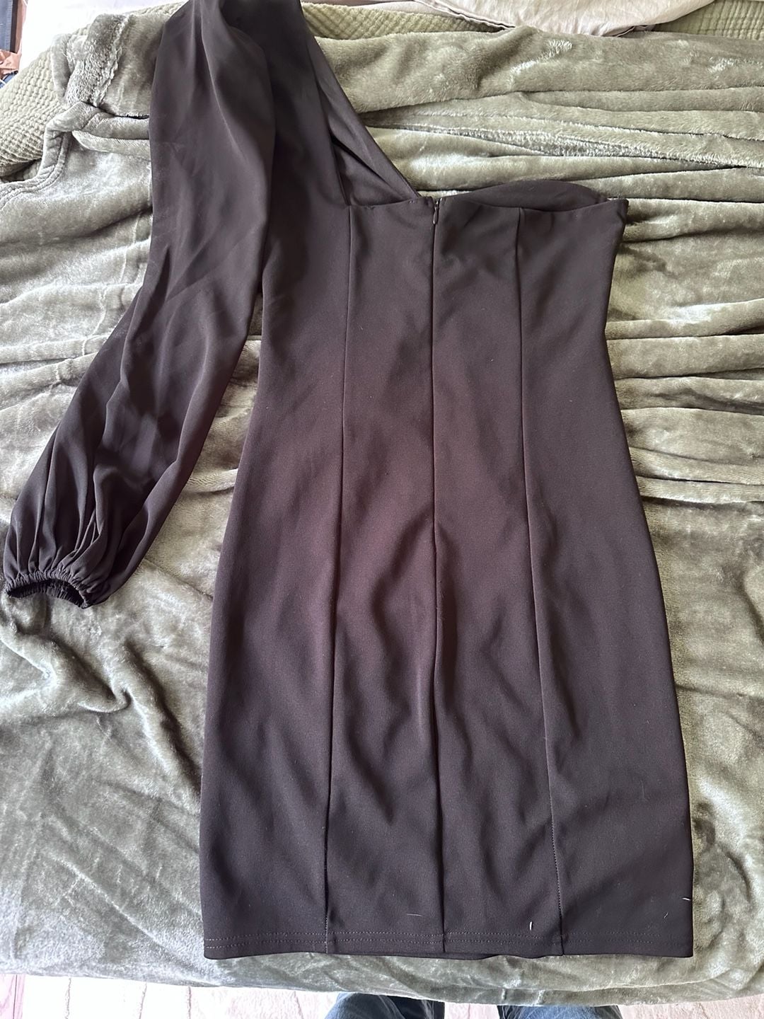 Fashion Nova Asymmetrical Black Dress Small 5