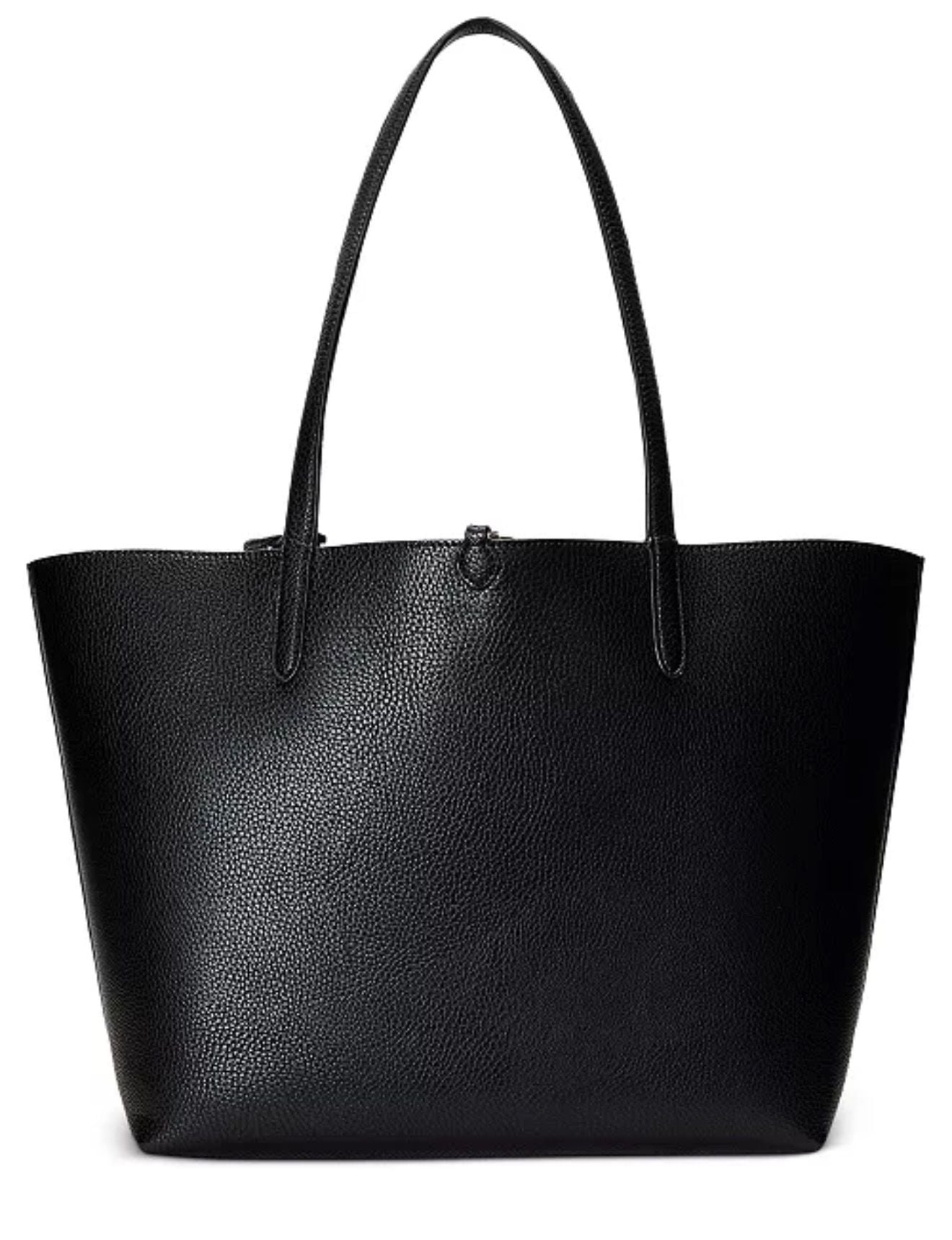 Ralph Lauren Faux-Leather Reversible Extra Large Tote bag black taupe gold NEW 3