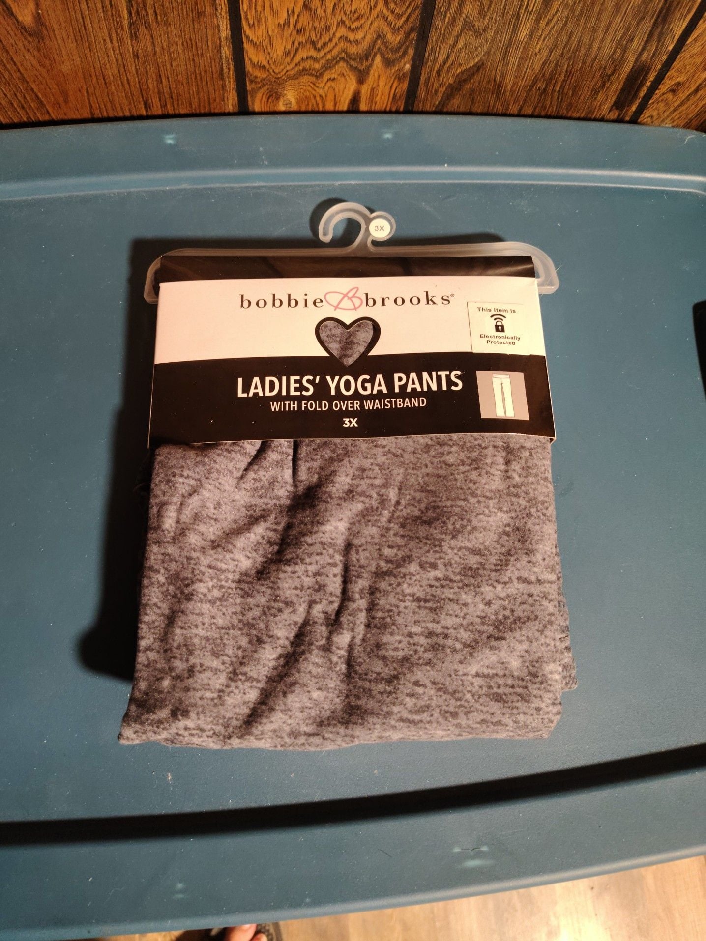 Bobbie Brooks Ladies Yoga Pants Size 3X Grey Fold Over Waistband 1