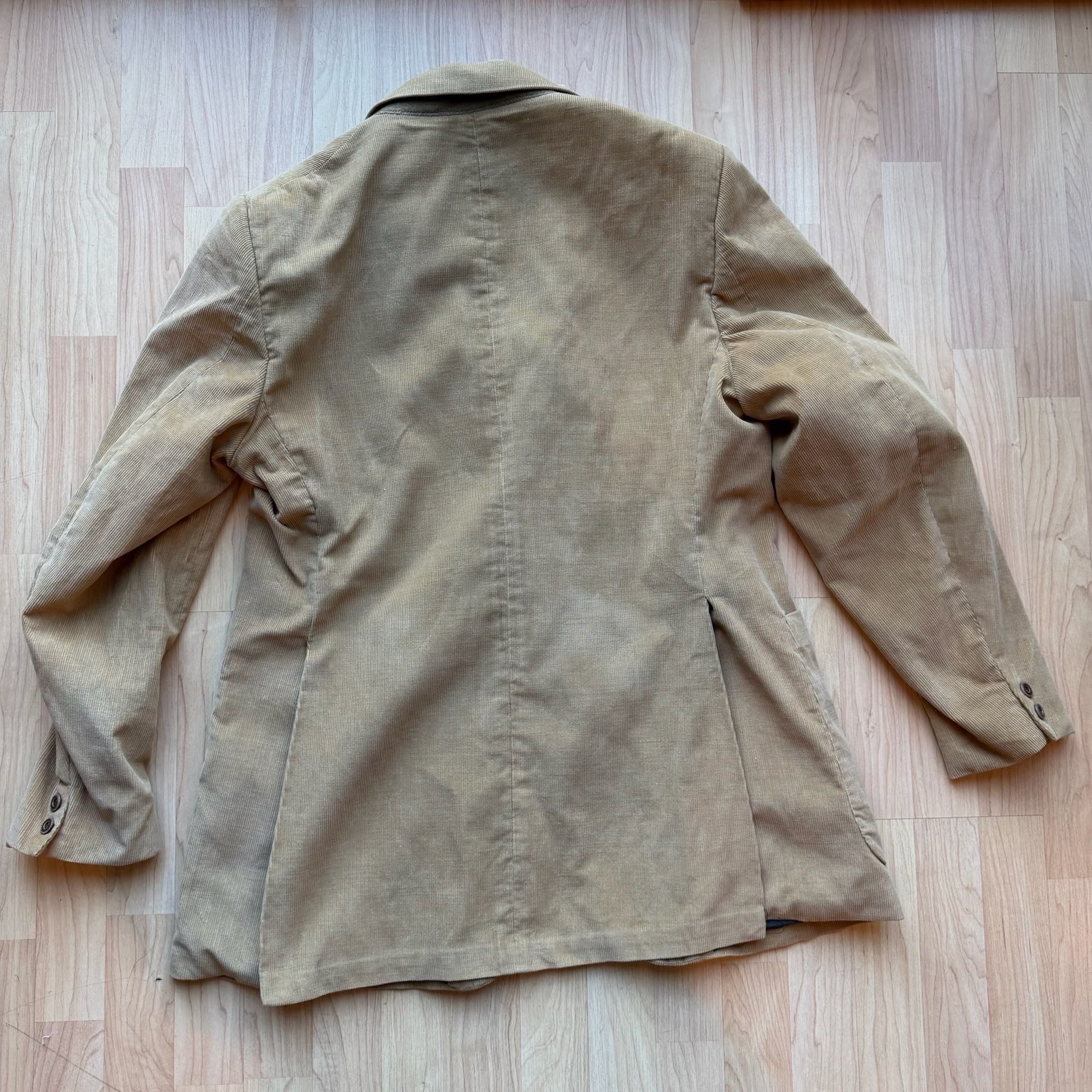 Vintage Tan Corduroy Blazer Jacket with Patch Pockets Mens M 3