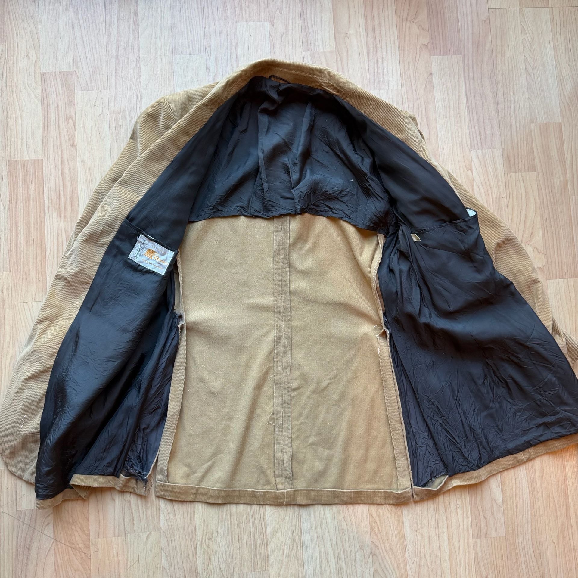 Vintage Tan Corduroy Blazer Jacket with Patch Pockets Mens M 6