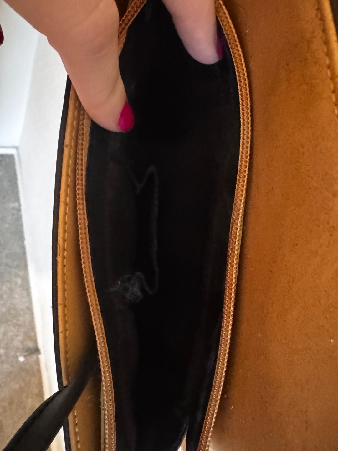 Cleo & Patek Leather Shoulder Bag Tan And Black 6