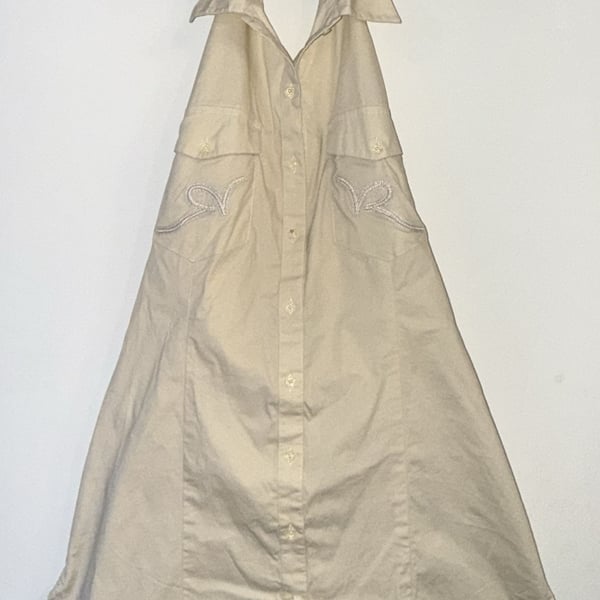 Rocawear Halter Dress Size XL Sand Beige Cotton Blend Sleeveless