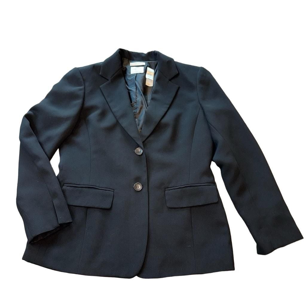 Emma James Women’s Petite Two Button Blazer Size 8 Black 2