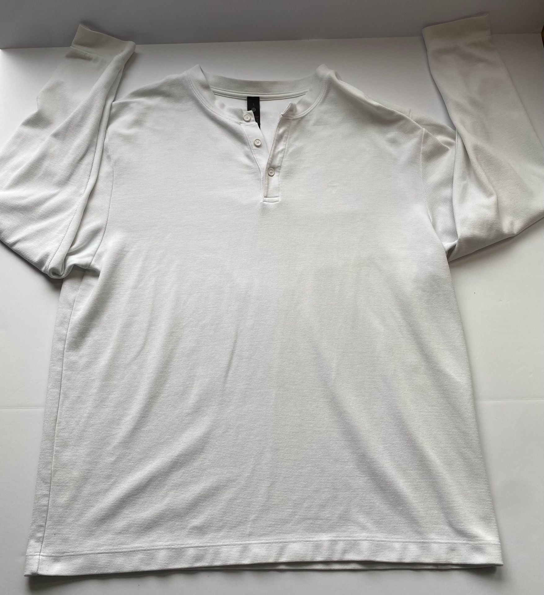 Lululemon Henley Size L White Pima Cotton Long Sleeve 2