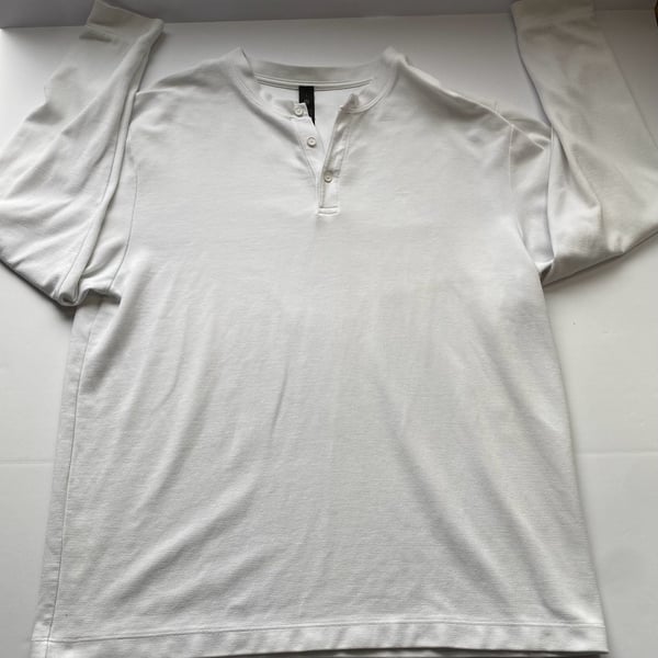 Lululemon Henley Size L White Pima Cotton Long Sleeve