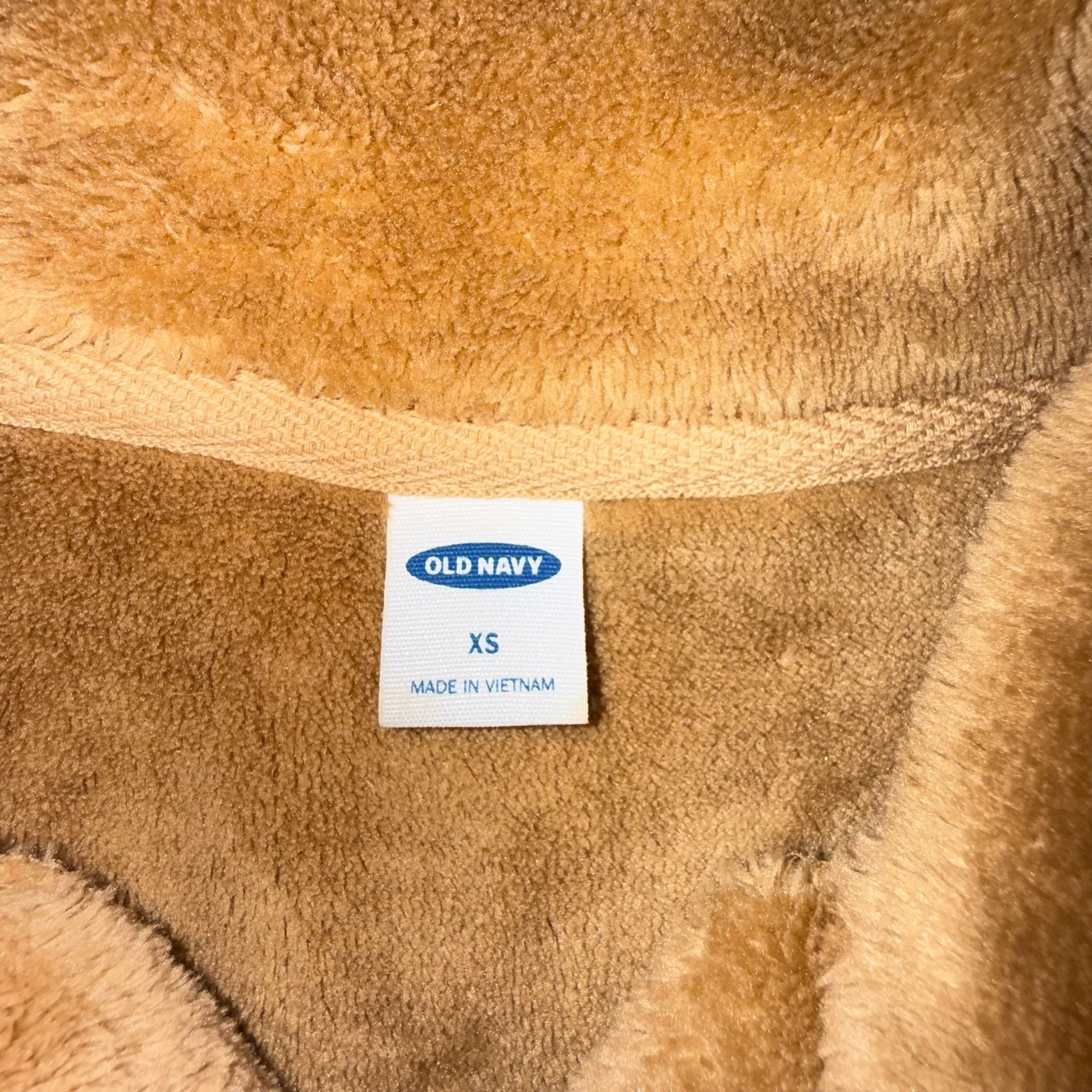 Old Navy Plush Fleece Quarter Zip Pullover Sweatshirt Size XS Tan Women’s 4