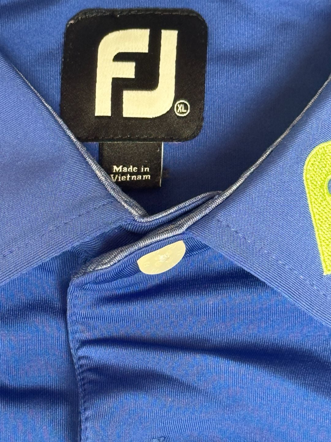 FootJoy Golf Polo Shirt Size XL Blue Yellow Striped Short Sleeve 1001 6