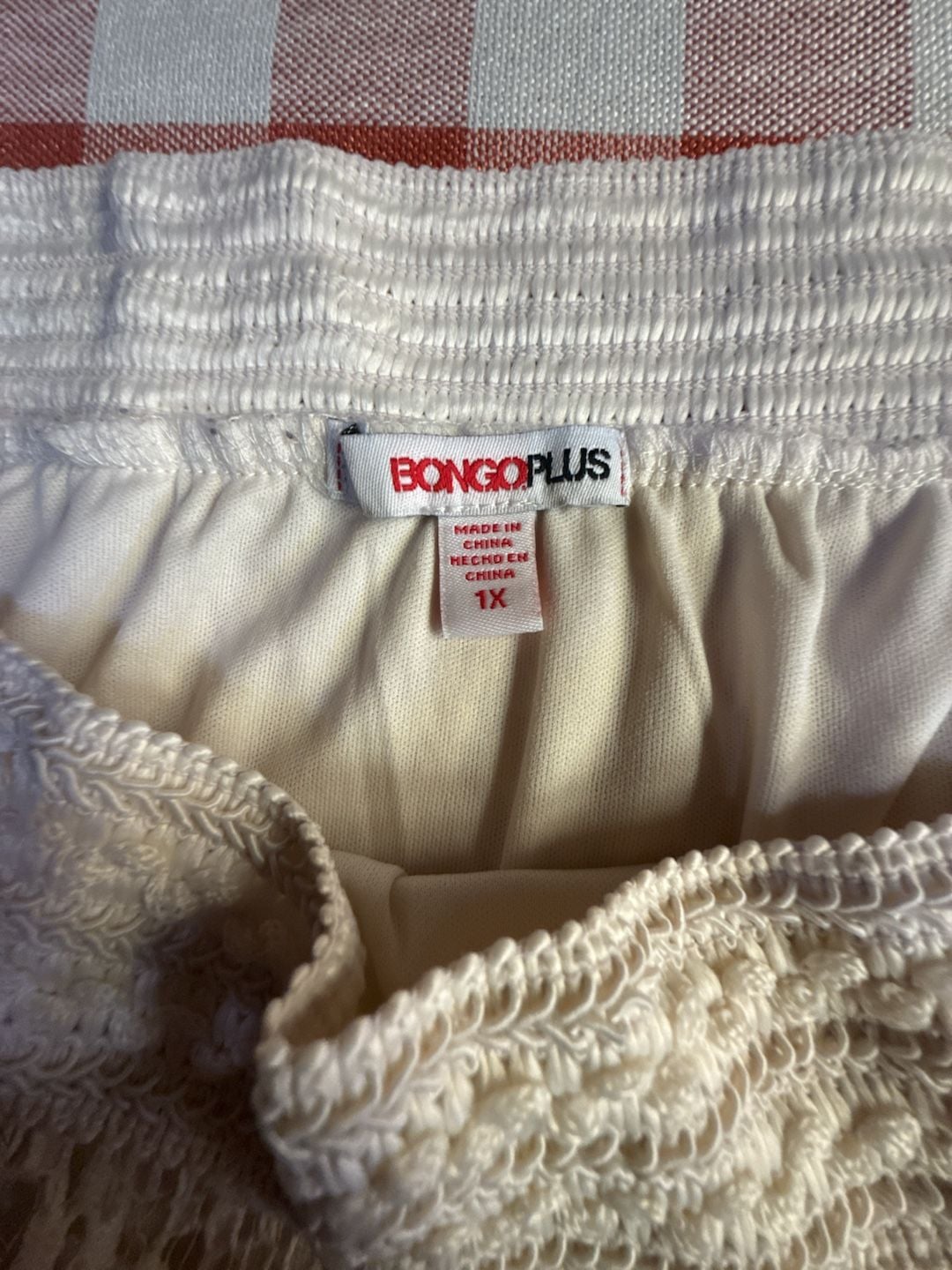 Bongo Plus Crochet Skirt Size 1X White Fringe Boho Mini 3